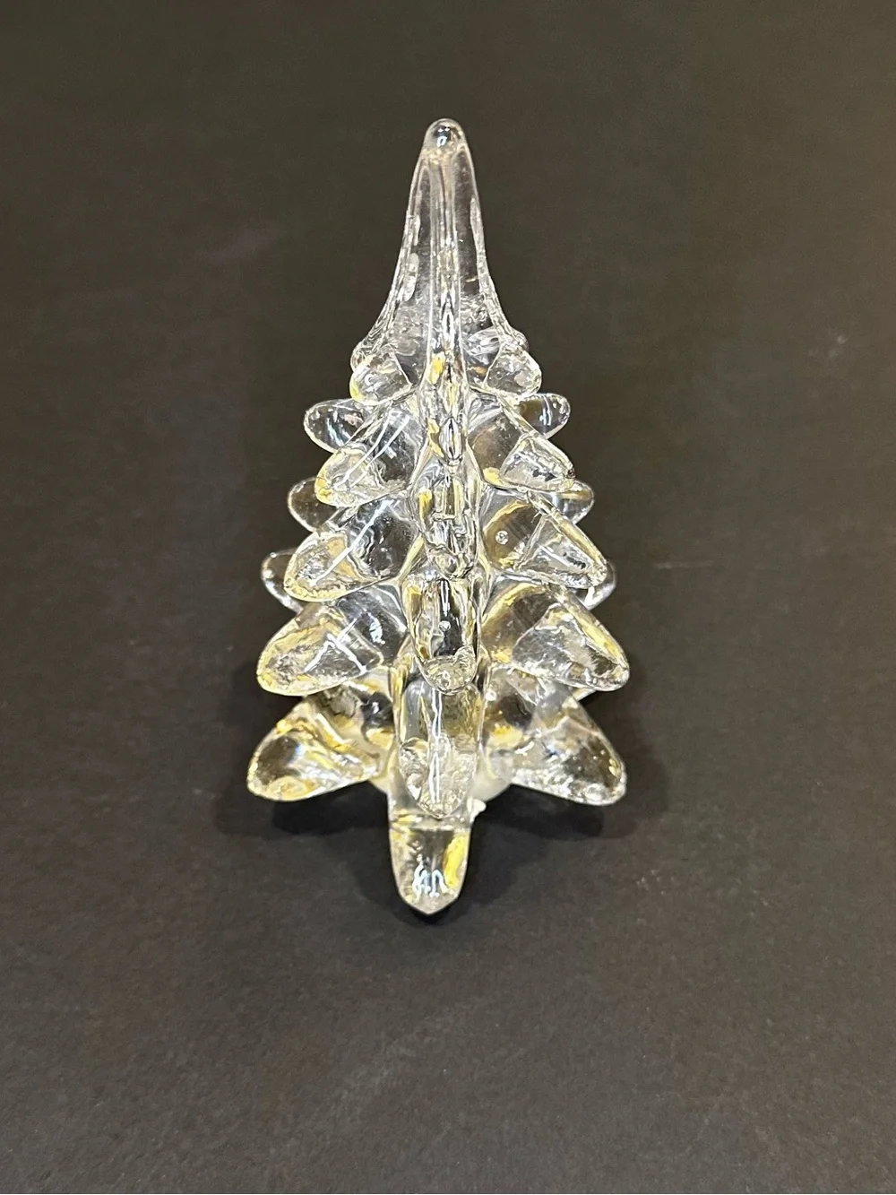 🎄VTG Two's Company Hand Blown Clear Glass Christmas Tree Figurine 6.5